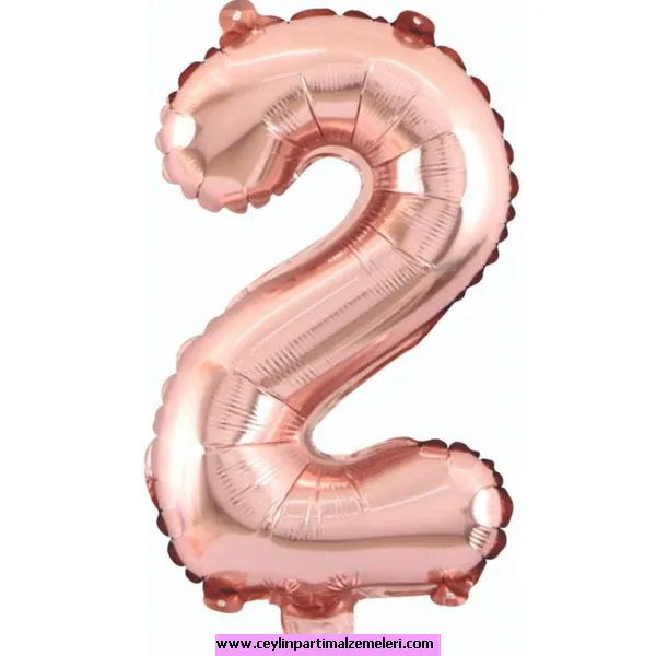 2 Rakam Rose Folyo Balon